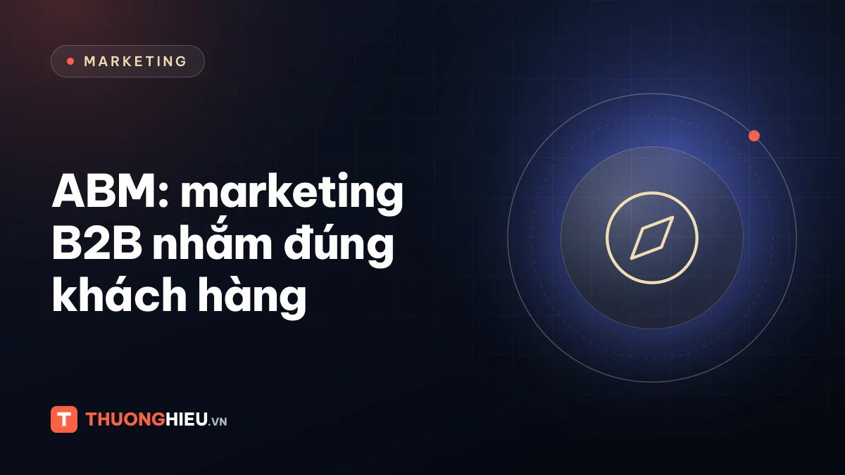 Ảnh đồ họa biểu tượng la bàn, chủ đề ABM trong marketing B2B