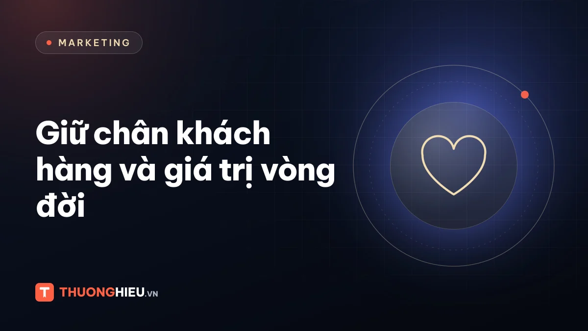 Ảnh đồ họa biểu tượng trái tim, chủ đề giữ chân khách hàng và CLV