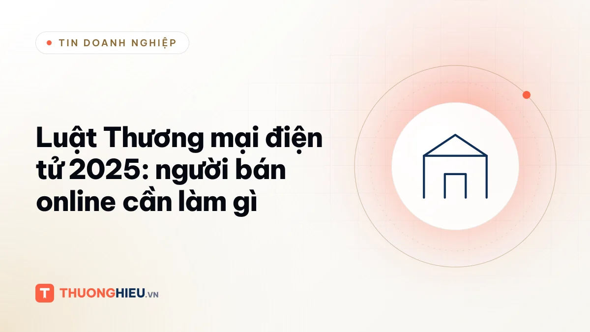 Ảnh đồ họa biểu tượng gian hàng trực tuyến, chủ đề Luật Thương mại điện tử 2025