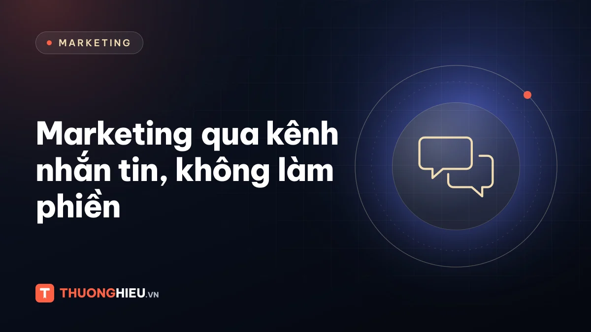 Ảnh đồ họa biểu tượng hai bong bóng trò chuyện, chủ đề marketing qua kênh nhắn tin
