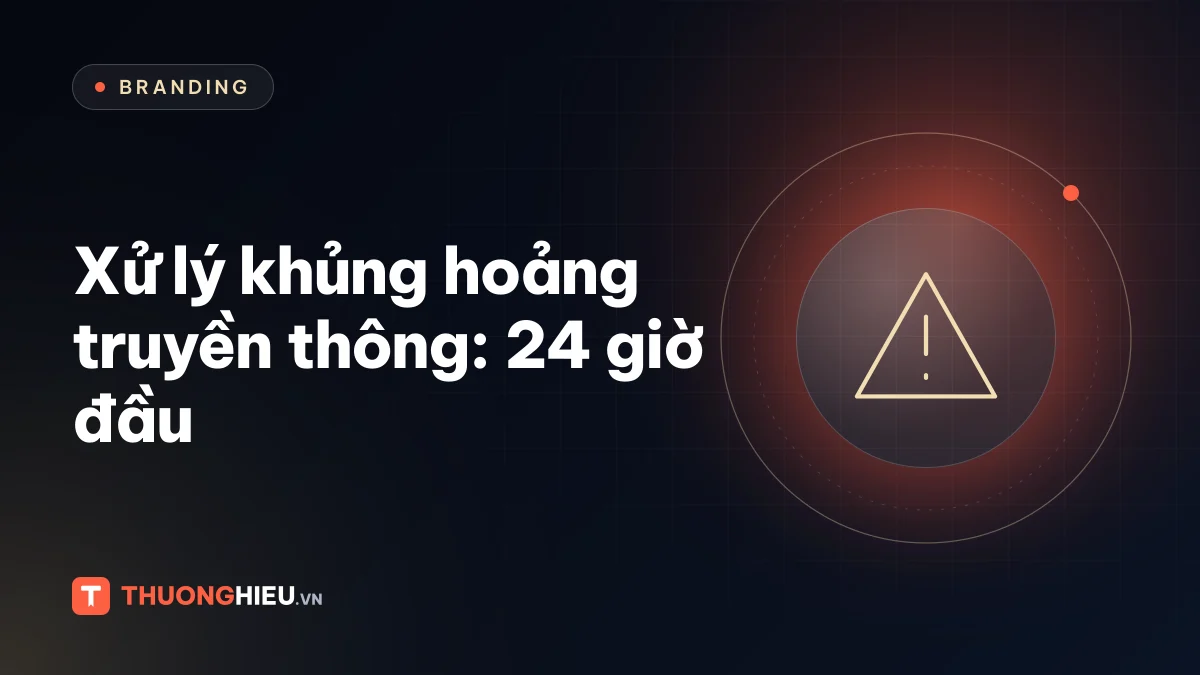 Ảnh đồ họa biểu tượng tam giác cảnh báo, chủ đề xử lý khủng hoảng truyền thông
